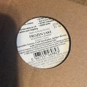 Bath and body candle frozen lake